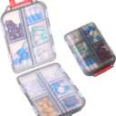 1Pack Travel Pill Organizer - 10 Compartments Pill Case, Compact and Portable Pill Box, Perfect for On-The-Go Storage, Pill Holder for Purse Gray (1 Pack Gray)