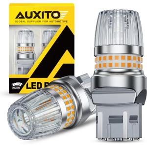 AUXITO Latest 7440 7443 LED Bulb Amber Yellow Turn Signal Lights, 700% Brighter 7441 7444 T20 992 WY21W LED Bulbs with Projector for Parking Blinker Tail Brake Signal DRL Marker Light, Pack of 2