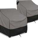 FORSPARK Waterproof Patio Chair Cover, Heavy-Duty Outdoor Chair Covers 2-Pack, Universal Fit for Lawn Furniture, Fits up to 35W x 38D x 31H, Grey