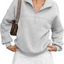 EasyGala Womens Oversized Quarter Zip Sweatshirts Fleece Half Zipper Pullover Tops Fall Fashion Outfits Clothes 2026 M