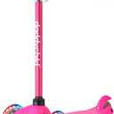 3-Wheel Kick Scooter for Kids Ages 3-8 Lean-to-Steer Toddler Scooter with Extra Wide Light Up Wheels, 4 Adjustable Heights, Foldable Scooters for Boys & Girls, Max Weight 110lbs