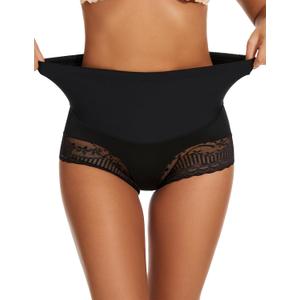 High Waist Lace Underwear for Women Seamless Sexy Panties Ladies Stretch Full Coverage Briefs L