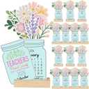 Crtiin 15 Sets Teacher Appreciation Gifts Desk Calendar 2026 2027 with Wooden Stand Mini Monthly Calendar Desktop Thank You Gift for Teacher Mentor Teaching Assistants Staff Office Supplies