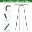 AMAGABELI GARDEN & HOME 300 Pack Galvanized Landscape Staples 8 Inch 11 Gauge Garden Staples Garden Stakes Plant Cover Stakes U-Shaped Landscape Stakes Landscape Pins for Weed Barrier Fabric