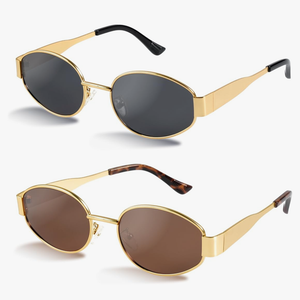 livho 2025 Trendy Oval Sunglasses - Stylish Polarized Shades for Everyday - Retro Metal Frames