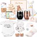 New Mom Gifts for Women, Top Pregnancy Gifts with Mom and Dad Tumbler Set for First Time Moms, Expecing Parents to Be, Gender Reveal, Baby Shower, Best Baby Gifts for Boys Girls Neutral (Brown)