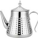 SANQIAHOME 1.2L(40oz) Stainless Steel Hammer Patterned Teapot With Removeable Infuser,Loose leaf cover,Silver Missing Piece