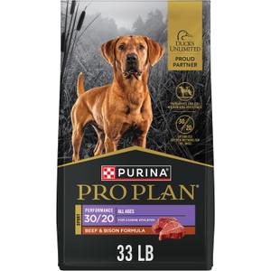 Purina Pro Plan Sport 30/20 High Protein Dry Dog Food, Beef & Bison, 33 lb (EXP 09/22/27)
