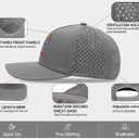 Men Adjustable Baseball Cap with Curved Breathable Quick-Drying Laser-Cut Mesh Back Closure Hat (Gray)