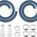 ANTOBLE 1 1/2" Swimming Pool Filter Hose Above Ground Pool Pump Hose Replacement Kit (6 Feet, 2 Hoses+4 Clamps+2 Adapters+2 Tapes)