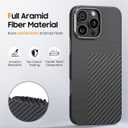 JUESHITUO 3 in 1 for iPhone 16 Pro Case, Ultra Slim & Light [600D&1500D Aramid Fiber Made] [Fit for MagSafe] Minimalist Carbon Fiber Textures-Less Touch Feeling Thin Sturdy Magnetic Cover, Black