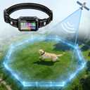 GPS Wireless Dog Fence & Training Collar System, Free App/Remote Controlled Custom Boundary up to 7000ft, Beep/Vibration/Safe Correction Modes, Blue