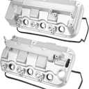 2 Pcs Aluminum Front & Rear Engine Valve Cover Compatible with Honda Accord Odyssey Crosstour Pilot Ridgeline 2008-2017, Acura TL RDX 2012-2015, 3.5L V6, Replace # 12310R70A00, 12320R70A00
