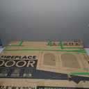 Fireplace Door, Fire Places Doors with Screen and Glass Decor Iron Mesh Guard Fits Masonry Fireplaces Size 30.5in to 37in W x 23.5in to 29.5in H, Black