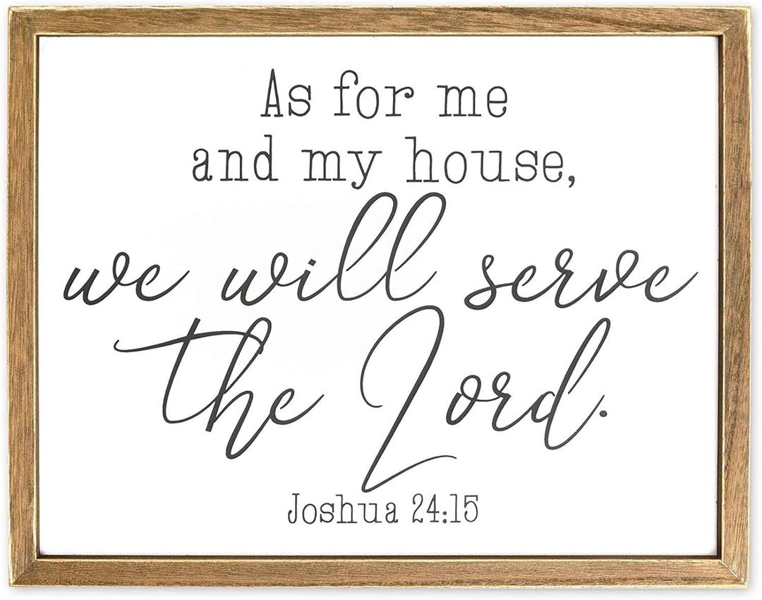Religious Wall Art Decor, Joshua 24:15 As for Me and My House (11.75 x 15 Inch) - Christian Wall Art - Religious Decor