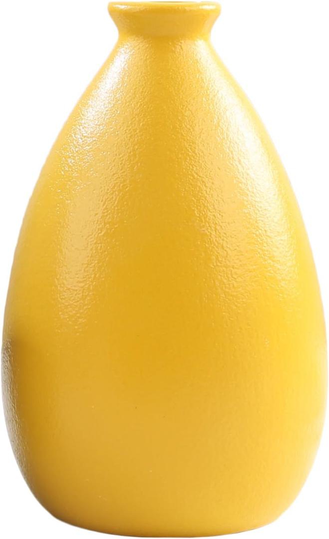 LSBTAUCP-Ceramic vase,Yellow vase for Home Decoration, Modern Style Dry vase, Dining Room Bedroom Office
