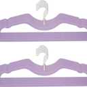 Velvet Hangers 50 Pack, Ultra Slim & Short Neck Hanger, 360 Swivel Hook, Space Saving Durable Non-Slip Felt Hangers,Purple b
