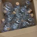 Jinei 30 Pcs 6 oz 200ml Ball Shape Plastic Sand Art Bottles Spherical Clear Plastic Potion Bottles Christmas Cocktail Ornament Balls for DIY Wedding Party Gift Crafts Decoration(Wood Color,Cork)