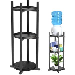 Water Dispenser Stand, 5 Gallon Water Stand with Heavy Wooden Base, Water Jug Stand for 1-5 Gallon Water Bottles, Water Bottle Stand for Kitchen Office Gym, 33.07" H x 12.99" W, Black