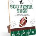 The Souvenir Shop Table Sign - Football Party Decor, Perfect for Birthday Party, Birthday Decorations, 811 Wooden Party Sign with Stand