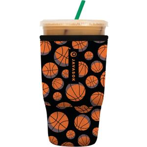 Sok It JavaSok Iced Coffee & Cold Soda Insulated Neoprene Cup Sleeve (Basketball, Large: 30-32oz)