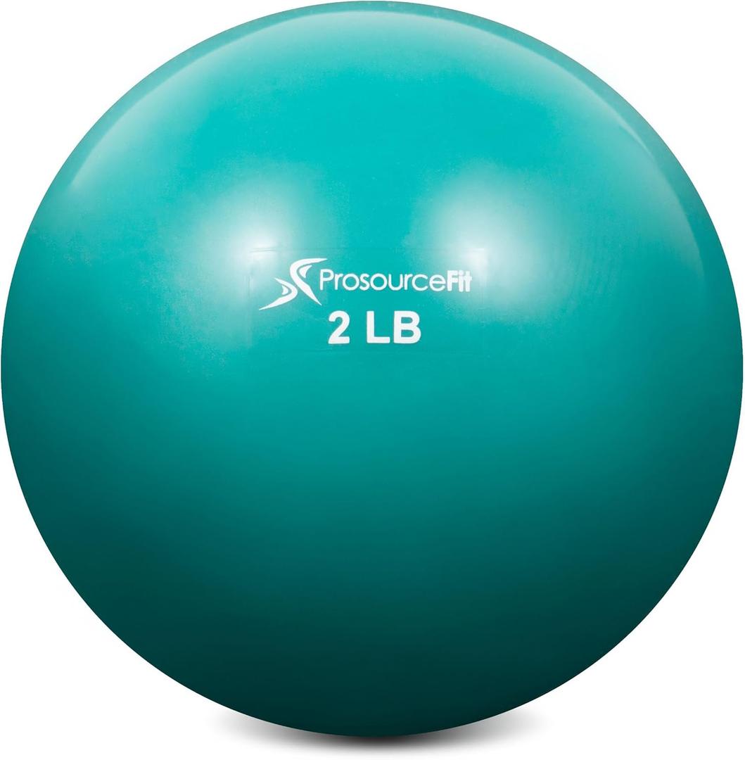 ProsourceFit Weighted Toning Exercise Balls for Pilates, Yoga, Strength Training and Physical Therapy, 2 lb, Aqua