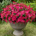 Lnoicy 20 Bundles Artificial Fake Flowers for Outdoor Faux Eucalyptus Flowers for Home Decoration, Fake Plants UV Resistant for Porch/Garden Rose Red
