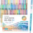 Joyask Glitter Gel Pens, 54 Pack Colored Pens for Black Paper & White Paper, 1.0mm Point Pens, Large Capacity Ink Pens for Coloring, Writing, Drawing, Journaling, Note Taking, Office, Home (54PCS-Gift Set)