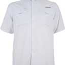 HABIT Mens Fourche Mountain Short Sleeve River Guide Fishing Shirt - UPF 40+ UV Protection (Large, Bright White-new)