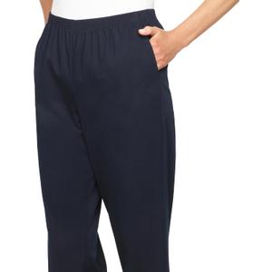 All Around Elastic Waist Cotton Medium Twill Pants (12, Navy)