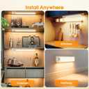 Under Cabinet Rechargeable Dimmable Lighting: 3 Color Temperature Motion Sensor Lights Indoor - Battery Operated Lights - Activated Closet Magnetic Wireless Led Light for Kitchen Home Bathroom Counter