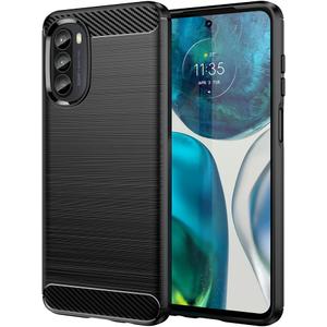 Case for Moto G52 Case, Motorola G82 Case XT2221 XT2225 Case, Slim Thin Carbon Fiber TPU Rubber Protective Cases Anti-Scratch Shockproof Cover for Motorola Moto G52 Black