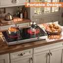 2 Burner Electric Cooktop - 24 Inch Portable Electric Stovetop 110V, 2000W Countertop Tow Burner Ceramic Cooktop with LCD Control Panel, Child Lock, Timer, Knob Control with Plug (Green), 22.2 inches x 13.1 inches