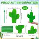 Yungyan 36 Set Cactus Party Cups Drink Pouches with Straws Cinco De Mayo Plastic Cup Zipper Smoothie Bags Reclosable Alcohol Pouches, Leakproof Drink Bags for Juice for Mexican Cactus Party Supplies