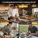 Double Sided Stainless Steel Cutting Board Non-toxic for Kitchen Chopping Large Big Small Metal Carving Meat Butcher Block with Handle Not Titanium Wood Bamboo Plastic Over Sink Grey/Beige (Medium)