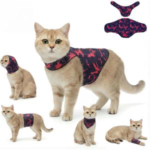 DAJIDALI Dog & Cat Anxiety Vest & Spay Recovery Suit Silent Adjustable Calming Wrap for Surgery & Thunderstorms 2-Piece Cone & Recovery Onesie Alternative XS