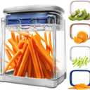 4-in-1 French Fry Cutter Potato Slicer with Container Manual Vegetable Chopper with 4 Blades Potato Cutter for Fries Apple Slicer & Onion Dicer