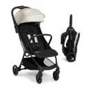 Jeep Altitude Compact Travel Stroller by Delta Children Greenguard Gold, Easy One Hand Fold, Lightweight, Extendable Canopy with Peek-a-Boo Window, Reclining Seat, 4 Wheel Suspension, Tan