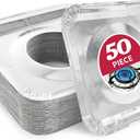 50pc Aluminum Gas Stove Burner Covers -Thicker Foil Square Burner Liners - Disposable Gas Range Protectors, 50 Pack（Outer diameter: 8.5 x 8.5 inch）