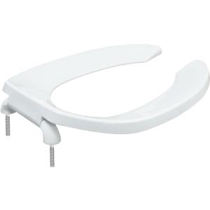 Heavy Duty Commercial Open Front Toilet Seat, Elongated 18.5-Inch, 1PACK