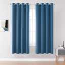 DUALIFE Midnight Grommet Room Darkening Curtains 52 x 72 Inches, 2 Panels