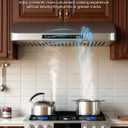 JOCO 30 Inch Under Cabinet Range Hood, 900 CFM Stainless Steel Kitchen Vent Hood, 4-Speed Gesture/Touch/Remote Control C01-30G