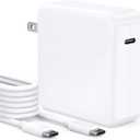 Mac Book 87W USB C Fast Charging Laptop Charger AC Adapter Replacement for 13 14 15-inch Mac Book Pro models introduced in 2016 or later,for MacBook Air After 2018, USB C to C Power Cord Supply (White1)