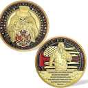 4 x Firefighter Challenge Coin Thin Red Line Fire Rescue Coin Fireman Prayer Coin