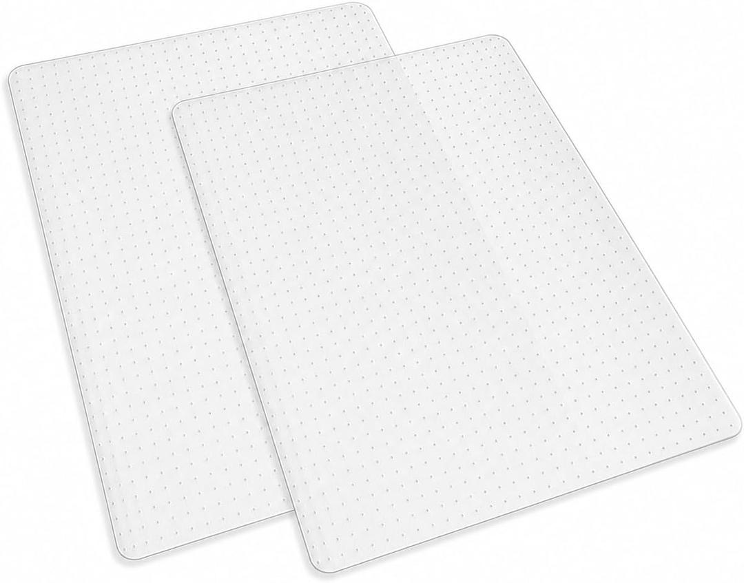 Office Chair Mat for Carpet Floor, 2 Pack 30" x 48" Chair Mat, Slip Resistant Heavy Duty Under Desk Protector Carpeted Floors Mats, Rolling Computer Mats with Studs for Office Low Pile Carpets, 2 pcs 30" x 48"