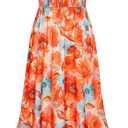 GRACE KARIN Women's 2025 Summer Floral Boho Dress Square Neck Strapped Swing A Line Sundress Beach Long Maxi Outfits (X-Large)