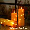 Nimiko Flickering Flameless LED Candles,Battery Operated Candles 9 Pcs with Embedded Star String,Acrylic LED Pillar Candles with Remote,Suitable for Home Decoration to Create an Atmosphere（Gold）