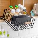 Baffect Pull-Down Cabinet Organizer, 20 Sloping Drop Down Spice Rack with 2 Adjustable Dividers, Heavy-Duty Sliding Out Storage Basket for Pantry/Cupboard/Upper Cabinet (Metal, Black)