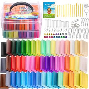 CiaraQ Polymer Clay Starter kit, Oven Bake Modeling Clay with Sculpting Tools, 50 Colors, 2.8 lb