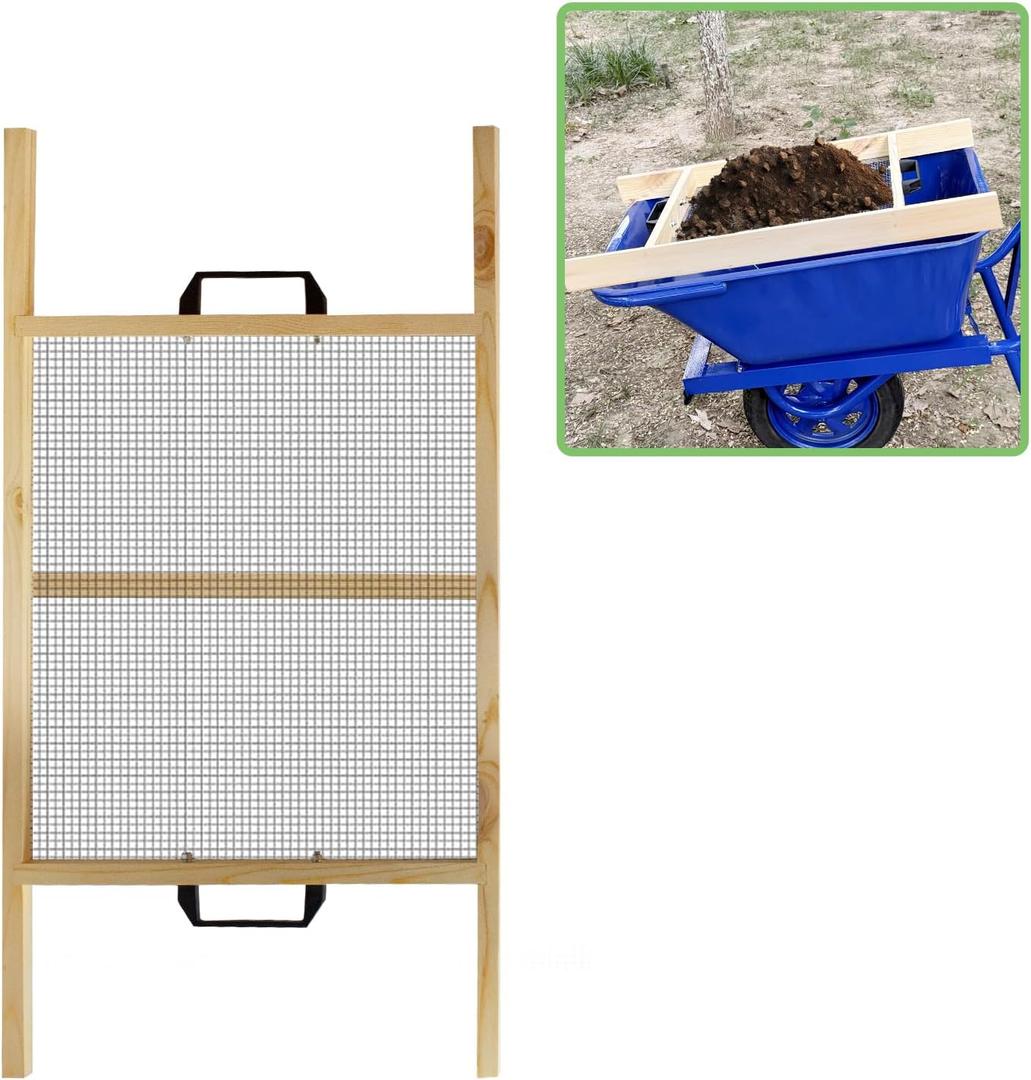Large Soil Sifter, Rock Sifter, Soil Sifter for Gardening, Compost Sifter for Sand, Leaves & Compost, Fits Wheelbarrow